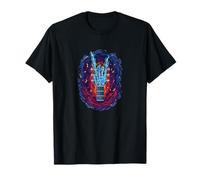 Rock On Skelett Hand Gitarre Geschenke Herren Graphic Tee Rock Band T-Shirt