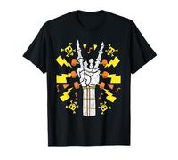 Rock On Skelett Hand Gitarre Geschenke Herren Graphic Tee Rock Band T-Shirt