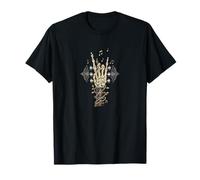 Rock On Skelett Hand Gitarre Herren Damen Graphic Tee Rock Band T-Shirt