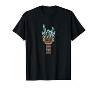 Rock On Skelett Hand Gitarre Tee Classic Rock Concert Band T-Shirt