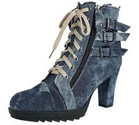 Rock Rebel by EMP Damen blaue High-Heels aus Jeans-Stoff im Used-Look EU38