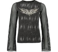 Rock Rebel by EMP Damen braun/schwarzes Langarmshirt mit Mesh Ärmel M