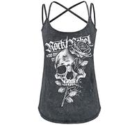 Rock Rebel by EMP Damen graues Top mit Vintage Waschung und Print