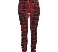 Rock Rebel by EMP Damen rote Hose im Batik-Look W33L34