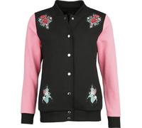 Rock Rebel by EMP Damen schwarz/pinke Collegejacke mit Rippbündchen S