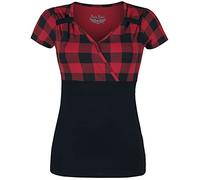 Rock Rebel by EMP Schwarz/Rotes T-Shirt im Rockabilly-Stil T-Shirt schwarz bordeaux in 4XL