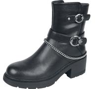 Rock Rebel by EMP Damen schwarze Boots mit Reißverschluss und Schnürung EU39