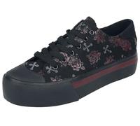 Rock Rebel by EMP LowCut Plateau Sneaker mit Kreuz und Rosen Print Sneaker schwarz in EU41