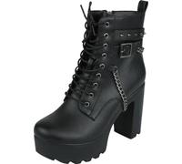 Rock Rebel by EMP Damen schwarze Stiefeletten mit Absatz und Plateau EU40