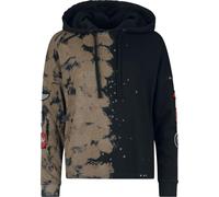 Rock Rebel by EMP Damen schwarzer Kapuzenpullover mit rechter Seite in Bleach-Optik M