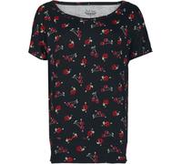 Rock Rebel by EMP Damen schwarzes T-Shirt mit Cherry Skull Alloverprint in weichem elastischem Material S
