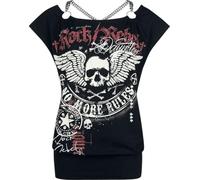 Rock Rebel by EMP T-Shirt mit weitem Ausschnitt und Kettendetails T-Shirt schwarz in M