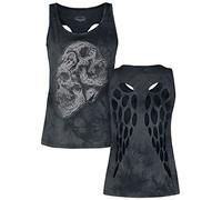 Rock Rebel by EMP Damen schwarzes Top mit Frontprint und Cut-Outs am Rücken XL