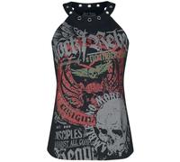 Rock Rebel by EMP Damen schwarzes Top mit Print und Ösen S