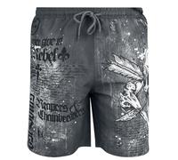 Rock Rebel by EMP Herren Swim Shorts with Skull Print dunkelgrau XL