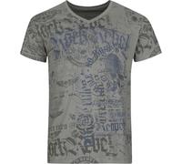 Rock Rebel by EMP Herren graues T-Shirt mit Alloverprint in angenehm weicher Qualität L