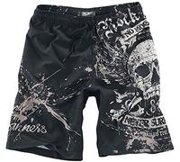Rock Rebel by EMP Herren Schwarze Badehose mit rockigem Print 3XL