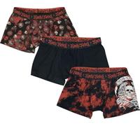 Rock Rebel by EMP Herren schwarzes Dreierpack Boxershorts mit Print L