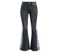 Rock Rebel by EMP Damen Schwarze Jeans mit Leichter Waschung und Boot-Cut