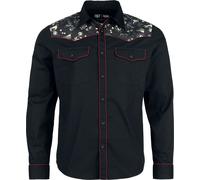Rock Rebel by EMP Herren schwarzes Langarmhemd mit Logo-Label L