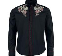Rock Rebel by EMP Herren schwarzes Langarmhemd mit Logo-Label und Print XXL