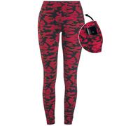 Rock Rebel by EMP Rote Camo-Leggings mit seitlichen Taschen Leggings rot in 3XL