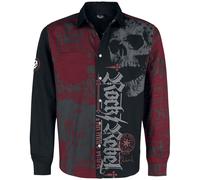 Rock Rebel by EMP Schwarz/Rotes Hemd mit Print Langarmhemd schwarz rot in 3XL