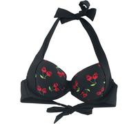Rock Rebel by EMP Schwarzes Bikinioberteil mit Rockabilly-Print Bikini-Oberteil schwarz in S