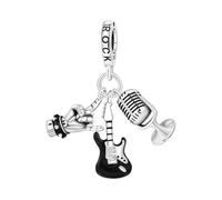 Rock & Roll Anhänger Charm, Charme für Armband, Kompatibel mit Pandora Armband Halskette