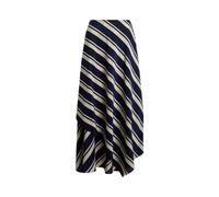 Rock Tilda aus gestreiftem Crêpe de Chine 34 Blue