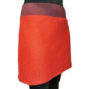 Rock Wollrock kurz Wollwalk bio Unikat mit Stickerei liebewicht Rot 38