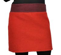 Rock Wollrock kurz Wollwalk bio Unikat mit Stickerei liebewicht Rot 38