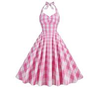 Rockabilly Kleider Damen 1950Er Vintage Cocktailkleid Ärmellos 50Er Jahre Retro Swing Kleid A Linie Faltenrock Knielang Elegante Hochzeit Partykleid Festlich Abendkleid Ballkleid
