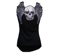 Rockabilly Punk Rock Baby Damen Designer Tank Top Shirt Biker Skull Engel Gothic Totenkopf schwarz Tattoo Design L 40