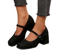 Rockabilly Schuhe Damen, Elegant Und Bequem Ballerina Mit Absatz Pumps Trachtenschuhe Rockabilly Blockabsatz Absatzschuhe Dirndl Schuhe Hohe Vorne Geschlossen High Heels Damenschuhe