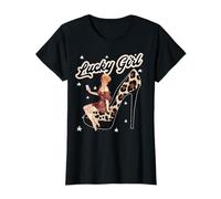 Rockabilly Vintage Retro Lucky Girl Tattoo High Heel Pin Up T-Shirt