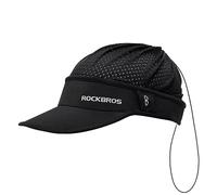 ROCKBROS Fahrradkappe Mütze Fahrrad Cycling Cap UV-Schutz UPF 50+ Sommer Leichte Atmungsaktive Verstellbare Pferdeschwanz Kappe Unisex für Outdoor Sports Radfahren Laufen Angeln Damen & Herren Schwarz