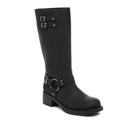 Rocket Dog Nash Kunstleder Damen schwarze kniehohe Stiefel mit Absatz EU 40,5 / UK 7