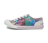 Rocket Dog Jazzin Aloe Damen Multi Stripe Canvas, Krawattenfarbe: Rosa, 36 EU