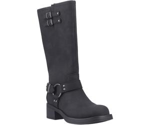 Rocket Dog Nash Kunstleder Damen schwarze kniehohe Stiefel mit Absatz EU 39/UK 6