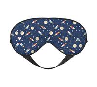 Rocket in Space Augenmaske, Verdunkelungs-Augenmaske, Unisex, Schlaf-Augenabdeckungen mit verstellbaren Trägern, Reise-Augenmaske