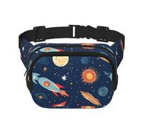 Rocket in Space Gürteltasche, verstellbar, große Hüfttasche, Reisegürteltasche, Unisex, Bauchtasche