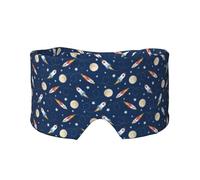 Rocket in Space Klettverschluss-Design, Verdunkelung, warmer Augen- und Ohrenschützer für Seitenschläfer, Nachtschlaf, Arbeit, Nickerchen, Reisen, Yoga