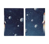 Rocket in Space Reisepasshülle, schlanke Reisepasshülle für Reiseutensilien, kompakte Reisepasshülle, leichte Brieftasche für Reisen, Stil, 20,3 x 13,8 cm, Stil:, 20.3x13.8cm