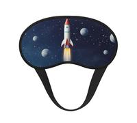 Rocket in Space Schlafmaske für Seitenschläfer, verdunkelnde Augenmaske für Damen und Herren, Nulldruck-Schlafmasken, weiche, atmungsaktive Augenabdeckung, bequeme Augenbinde, Lidschatten für