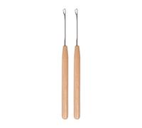 rockible 2 Stück Latch Hook Set, Latch Häkelnadel Haken, Holz Knüpfnadel Set Latch Hook mit Griff, Crochet Knüpfnadel Haar Häkelnadel für Anfänger, Heimwerken, Basteln, Flechten Häkelnadeln