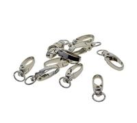 rockible 3 X 10 Stück D Drehclips, Haken, Schlüsselanhänger, Karabinerverschlüsse Aus Metall, Basis Um 360° Schwenkbar, Perfekte Größe Zum Basteln