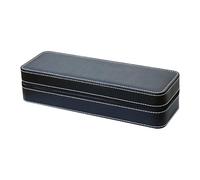 rockible Uhrenetui, Uhrenbox Zubehör, Staubdichte Aufbewahrungsbox mit Reißverschluss für Reisen, Damen Und Herren, 6 Fächer, 33 X 11 X 7.5 cm