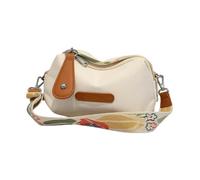 rockible Umhängetasche für Damen, Lässige, Tragbare Schultertasche für Reisen, Outdoor Aktivitäten, Beige Weiß