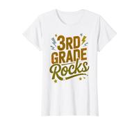 Rockin' 3. Klasse Rocks First Day Singing Teacher Girls Preisgünstiges Grafik-T-Shirt, Damen, Weiß, XL